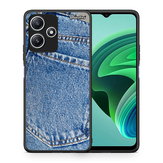 Θήκη Xiaomi Redmi 12 5G Jeans Pocket από τη Smartfits με σχέδιο στο πίσω μέρος και μαύρο περίβλημα | Xiaomi Redmi 12 5G Jeans Pocket case with colorful back and black bezels