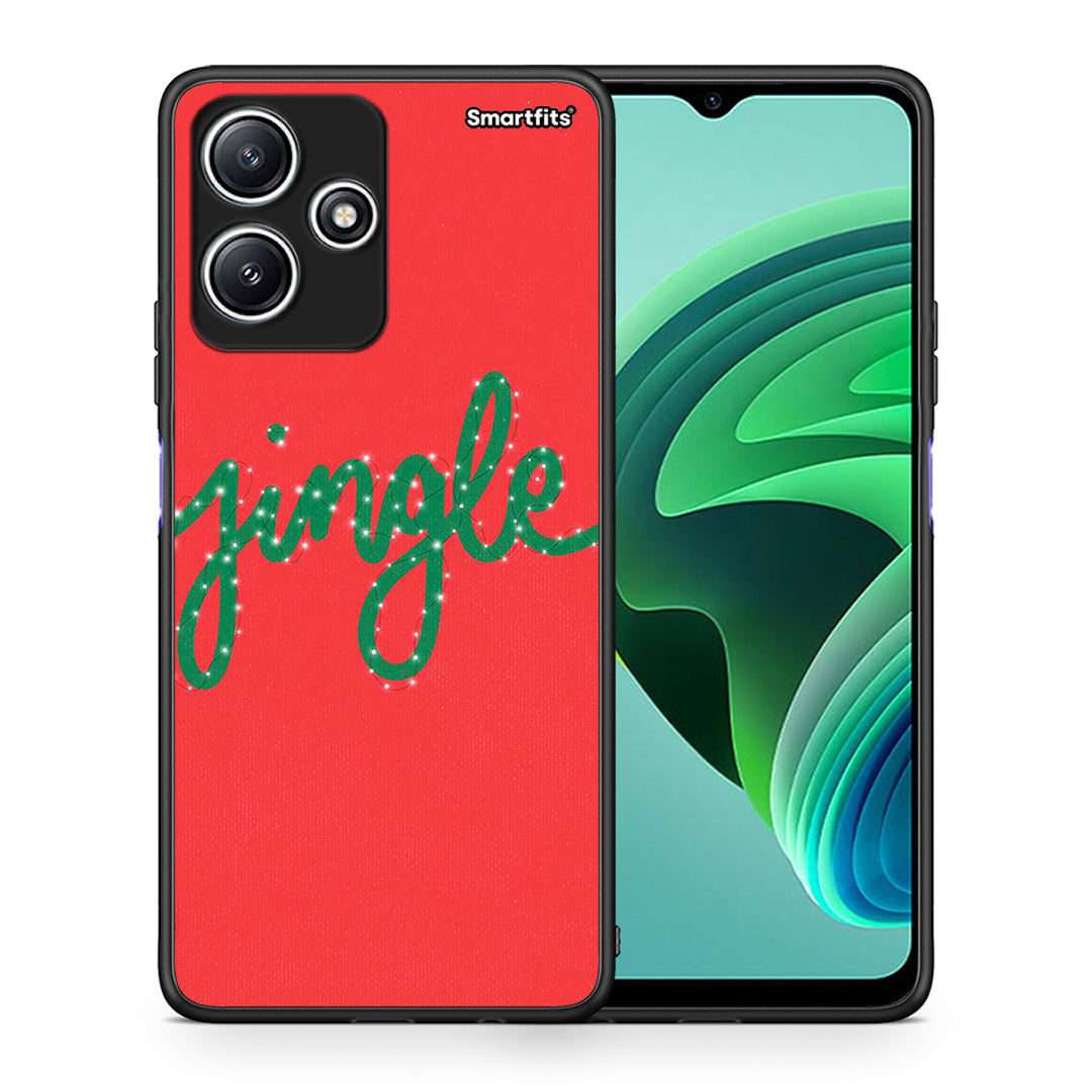 Θήκη Xiaomi Redmi 12 5G Jingle Xmas από τη Smartfits με σχέδιο στο πίσω μέρος και μαύρο περίβλημα | Xiaomi Redmi 12 5G Jingle Xmas case with colorful back and black bezels