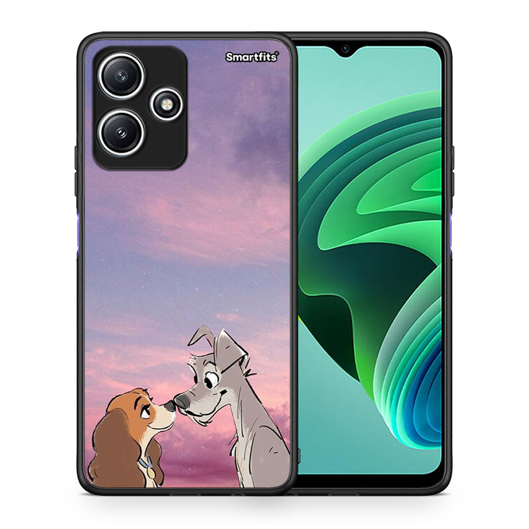 Θήκη Xiaomi Redmi 12 5G Lady And Tramp από τη Smartfits με σχέδιο στο πίσω μέρος και μαύρο περίβλημα | Xiaomi Redmi 12 5G Lady And Tramp case with colorful back and black bezels