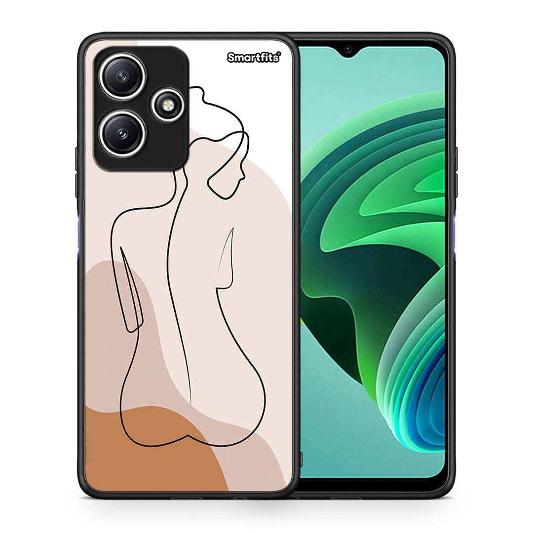 Θήκη Xiaomi Redmi 12 5G LineArt Woman από τη Smartfits με σχέδιο στο πίσω μέρος και μαύρο περίβλημα | Xiaomi Redmi 12 5G LineArt Woman case with colorful back and black bezels