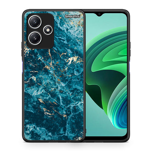 Θήκη Xiaomi Redmi 12 5G Marble Blue από τη Smartfits με σχέδιο στο πίσω μέρος και μαύρο περίβλημα | Xiaomi Redmi 12 5G Marble Blue case with colorful back and black bezels
