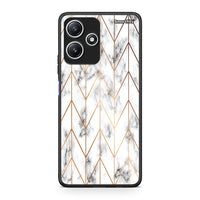 Thumbnail for 44 - Xiaomi Redmi 12 5G Gold Geometric Marble case, cover, bumper