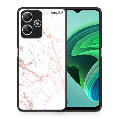 Θήκη Xiaomi Redmi 12 5G Pink Splash Marble από τη Smartfits με σχέδιο στο πίσω μέρος και μαύρο περίβλημα | Xiaomi Redmi 12 5G Pink Splash Marble case with colorful back and black bezels