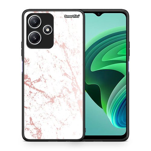 Θήκη Xiaomi Redmi 12 5G Pink Splash Marble από τη Smartfits με σχέδιο στο πίσω μέρος και μαύρο περίβλημα | Xiaomi Redmi 12 5G Pink Splash Marble case with colorful back and black bezels