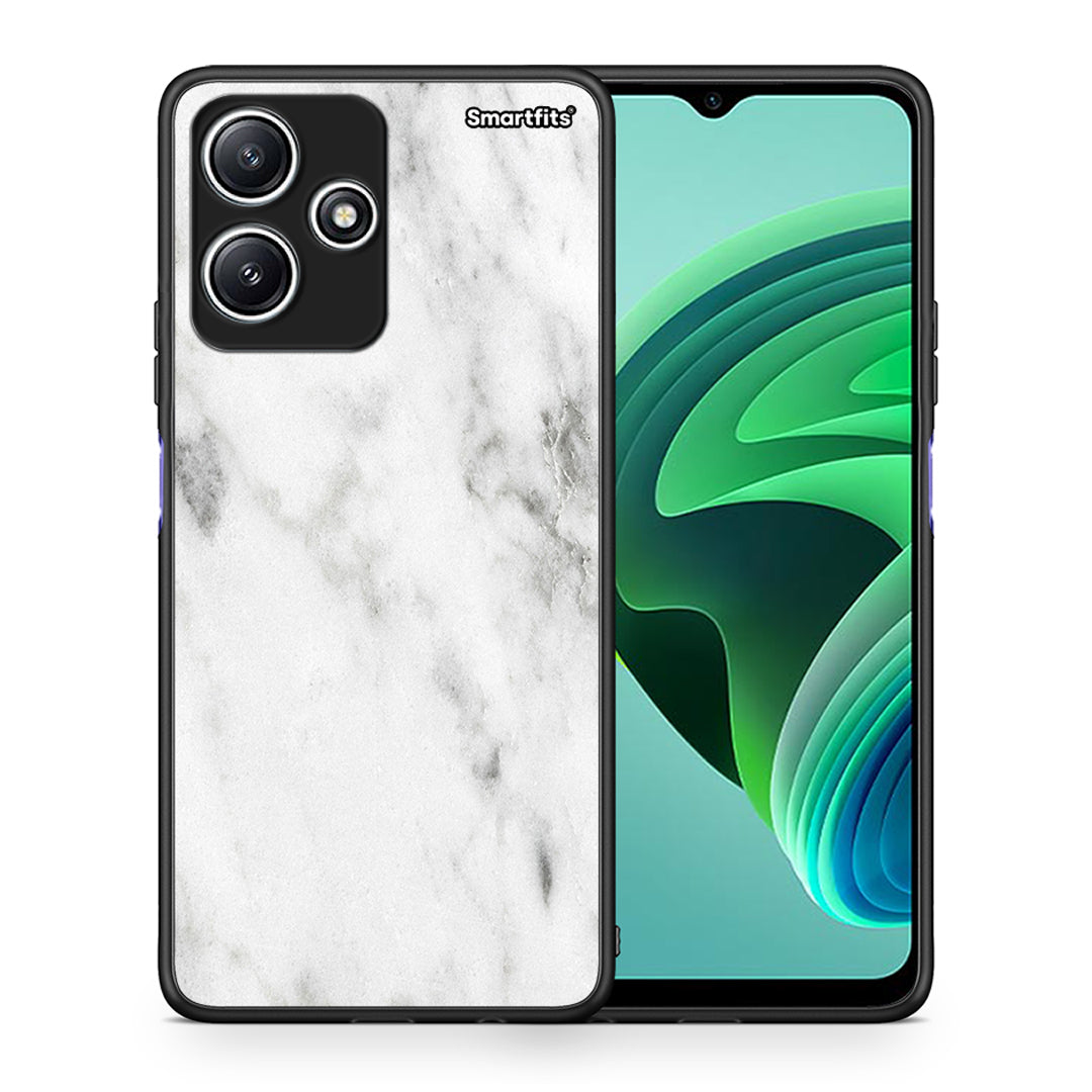 Θήκη Xiaomi Redmi 12 5G White Marble από τη Smartfits με σχέδιο στο πίσω μέρος και μαύρο περίβλημα | Xiaomi Redmi 12 5G White Marble case with colorful back and black bezels