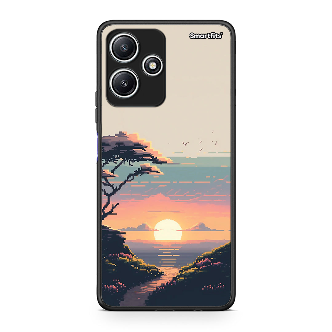 Xiaomi Redmi 12 5G Pixel Sunset Θήκη από τη Smartfits με σχέδιο στο πίσω μέρος και μαύρο περίβλημα | Smartphone case with colorful back and black bezels by Smartfits