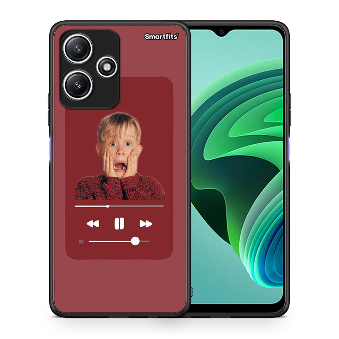 Θήκη Xiaomi Redmi 12 5G Xmas Alone Music από τη Smartfits με σχέδιο στο πίσω μέρος και μαύρο περίβλημα | Xiaomi Redmi 12 5G Xmas Alone Music case with colorful back and black bezels