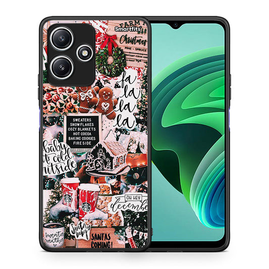 Θήκη Xiaomi Redmi 12 5G Xmas Habbits από τη Smartfits με σχέδιο στο πίσω μέρος και μαύρο περίβλημα | Xiaomi Redmi 12 5G Xmas Habbits case with colorful back and black bezels