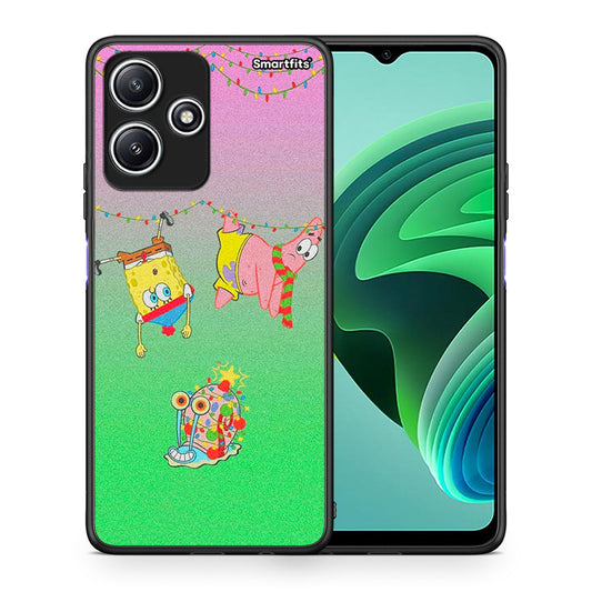 Θήκη Xiaomi Redmi 12 5G Xmas Lights από τη Smartfits με σχέδιο στο πίσω μέρος και μαύρο περίβλημα | Xiaomi Redmi 12 5G Xmas Lights case with colorful back and black bezels