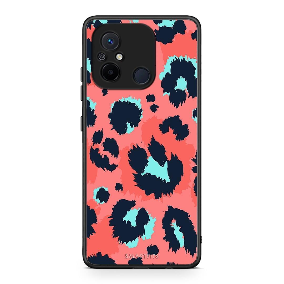 Θήκη Xiaomi Redmi 12C Animal Pink Leopard από τη Smartfits με σχέδιο στο πίσω μέρος και μαύρο περίβλημα | Xiaomi Redmi 12C Animal Pink Leopard Case with Colorful Back and Black Bezels