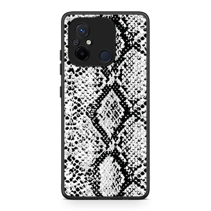 Θήκη Xiaomi Redmi 12C Animal White Snake από τη Smartfits με σχέδιο στο πίσω μέρος και μαύρο περίβλημα | Xiaomi Redmi 12C Animal White Snake Case with Colorful Back and Black Bezels