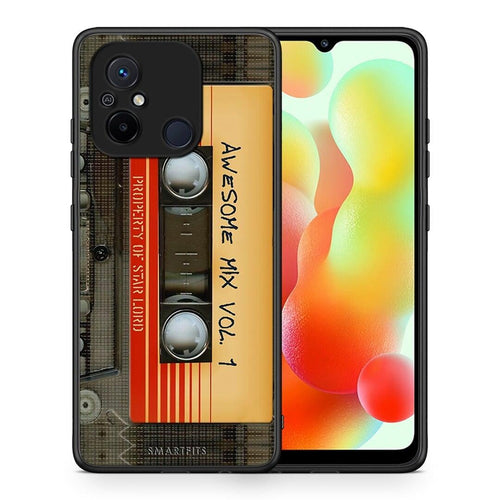 Θήκη Xiaomi Redmi 12C Awesome Mix από τη Smartfits με σχέδιο στο πίσω μέρος και μαύρο περίβλημα | Xiaomi Redmi 12C Awesome Mix Case with Colorful Back and Black Bezels