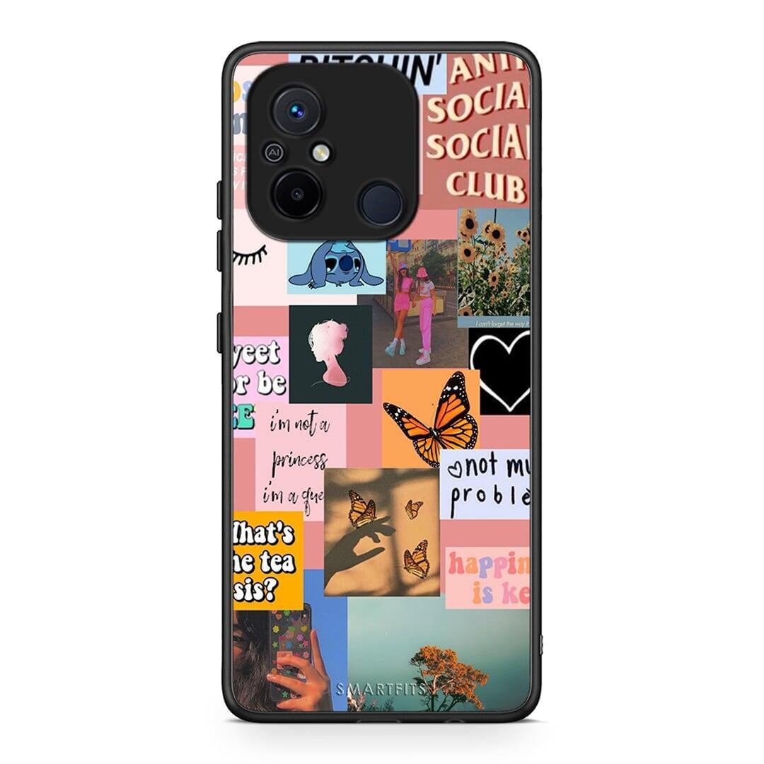 Θήκη Xiaomi Redmi 12C Collage Bitchin από τη Smartfits με σχέδιο στο πίσω μέρος και μαύρο περίβλημα | Xiaomi Redmi 12C Collage Bitchin Case with Colorful Back and Black Bezels