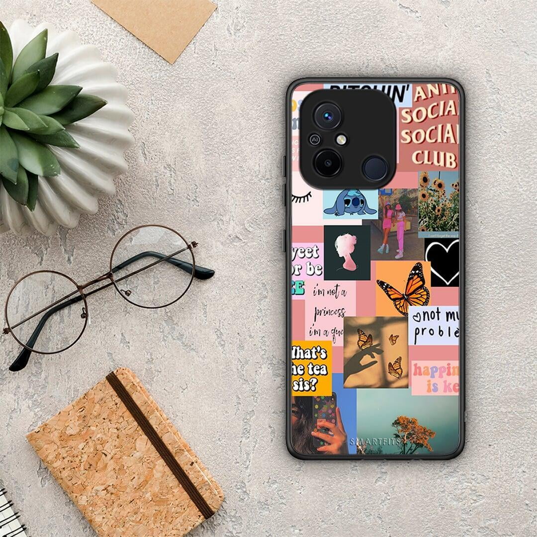 Θήκη Xiaomi Redmi 12C Collage Bitchin από τη Smartfits με σχέδιο στο πίσω μέρος και μαύρο περίβλημα | Xiaomi Redmi 12C Collage Bitchin Case with Colorful Back and Black Bezels