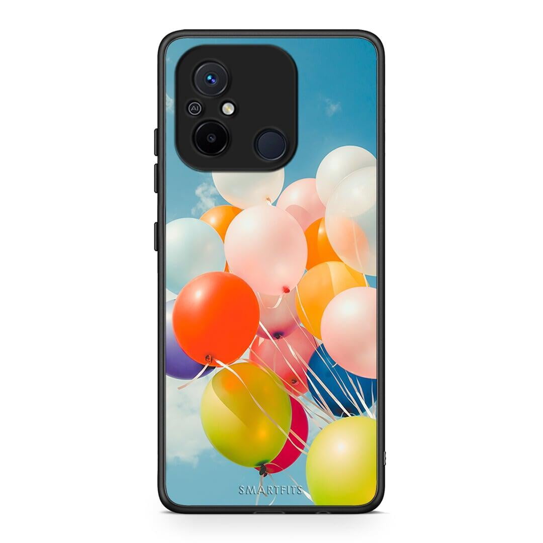 Θήκη Xiaomi Redmi 12C Colorful Balloons από τη Smartfits με σχέδιο στο πίσω μέρος και μαύρο περίβλημα | Xiaomi Redmi 12C Colorful Balloons Case with Colorful Back and Black Bezels