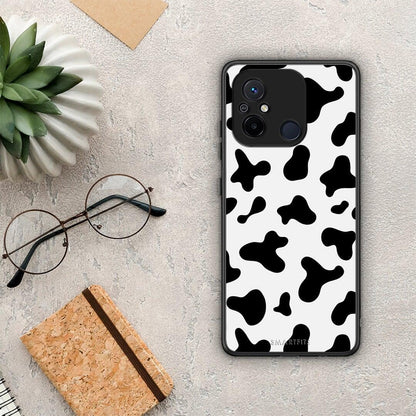 Θήκη Xiaomi Redmi 12C Cow Print από τη Smartfits με σχέδιο στο πίσω μέρος και μαύρο περίβλημα | Xiaomi Redmi 12C Cow Print Case with Colorful Back and Black Bezels