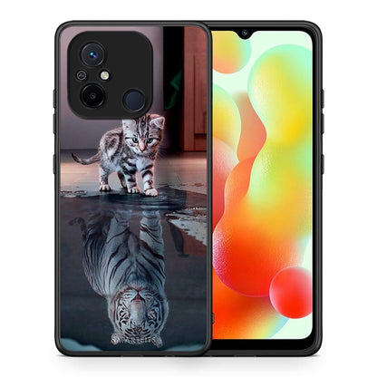 Θήκη Xiaomi Redmi 12C Cute Tiger από τη Smartfits με σχέδιο στο πίσω μέρος και μαύρο περίβλημα | Xiaomi Redmi 12C Cute Tiger Case with Colorful Back and Black Bezels