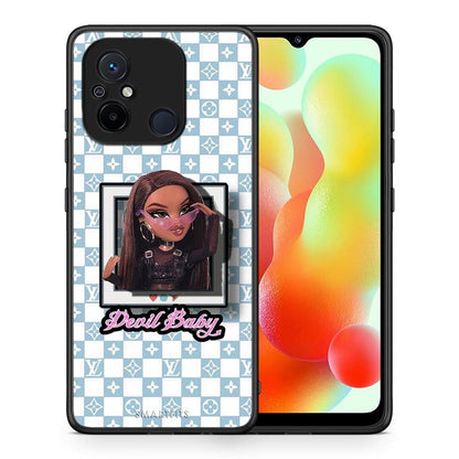 Θήκη Xiaomi Redmi 12C Devil Baby από τη Smartfits με σχέδιο στο πίσω μέρος και μαύρο περίβλημα | Xiaomi Redmi 12C Devil Baby Case with Colorful Back and Black Bezels