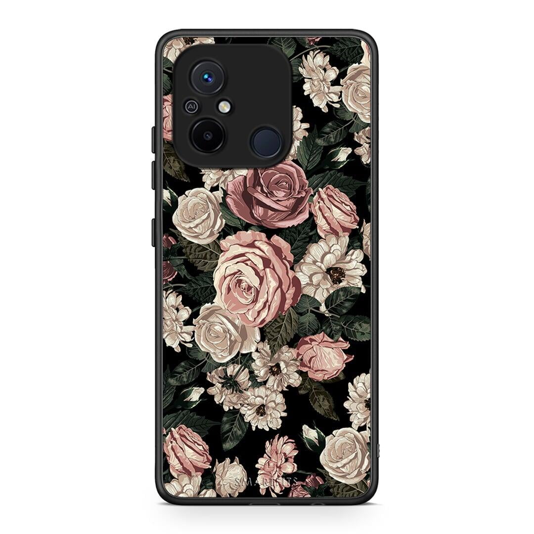Θήκη Xiaomi Redmi 12C Flower Wild Roses από τη Smartfits με σχέδιο στο πίσω μέρος και μαύρο περίβλημα | Xiaomi Redmi 12C Flower Wild Roses Case with Colorful Back and Black Bezels