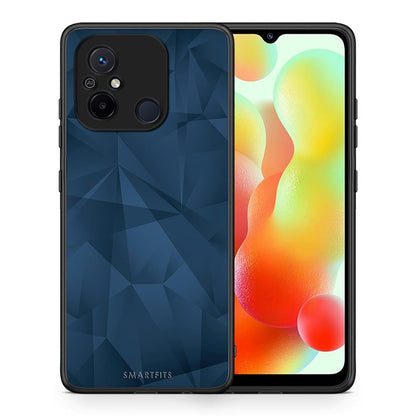 Θήκη Xiaomi Redmi 12C Geometric Blue Abstract από τη Smartfits με σχέδιο στο πίσω μέρος και μαύρο περίβλημα | Xiaomi Redmi 12C Geometric Blue Abstract Case with Colorful Back and Black Bezels