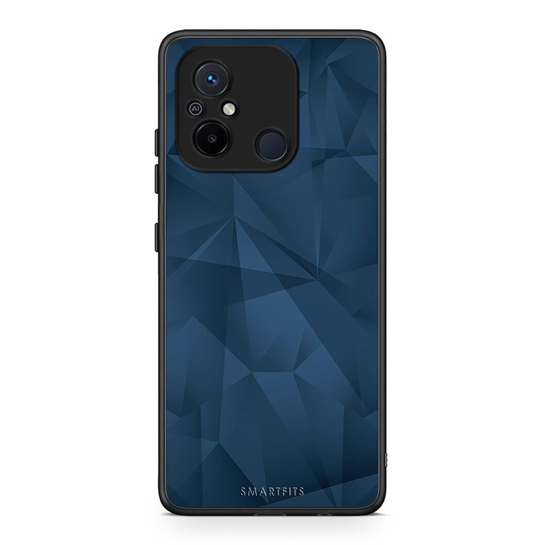 Θήκη Xiaomi Redmi 12C Geometric Blue Abstract από τη Smartfits με σχέδιο στο πίσω μέρος και μαύρο περίβλημα | Xiaomi Redmi 12C Geometric Blue Abstract Case with Colorful Back and Black Bezels