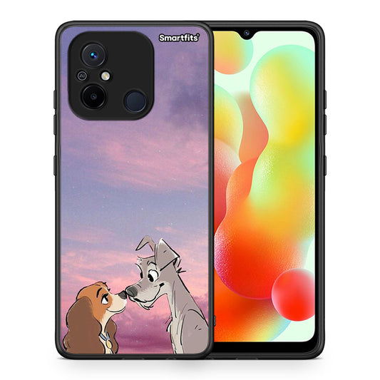 Θήκη Xiaomi Redmi 12C Lady And Tramp από τη Smartfits με σχέδιο στο πίσω μέρος και μαύρο περίβλημα | Xiaomi Redmi 12C Lady And Tramp Case with Colorful Back and Black Bezels