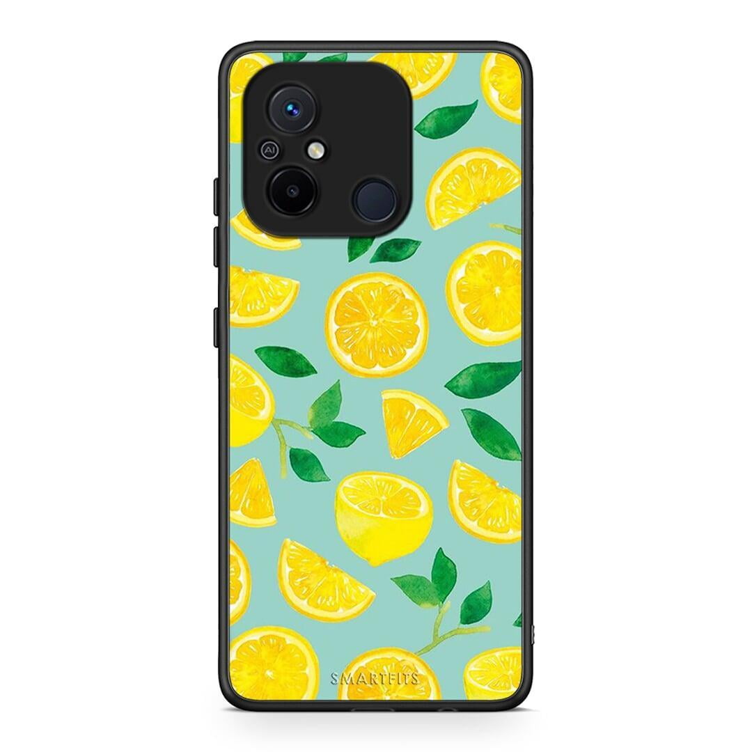 Θήκη Xiaomi Redmi 12C Lemons από τη Smartfits με σχέδιο στο πίσω μέρος και μαύρο περίβλημα | Xiaomi Redmi 12C Lemons Case with Colorful Back and Black Bezels
