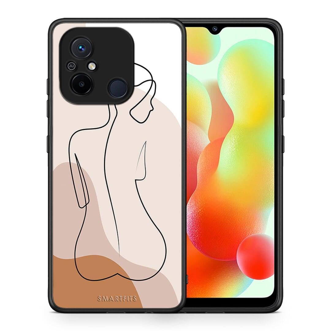 Θήκη Xiaomi Redmi 12C LineArt Woman από τη Smartfits με σχέδιο στο πίσω μέρος και μαύρο περίβλημα | Xiaomi Redmi 12C LineArt Woman Case with Colorful Back and Black Bezels