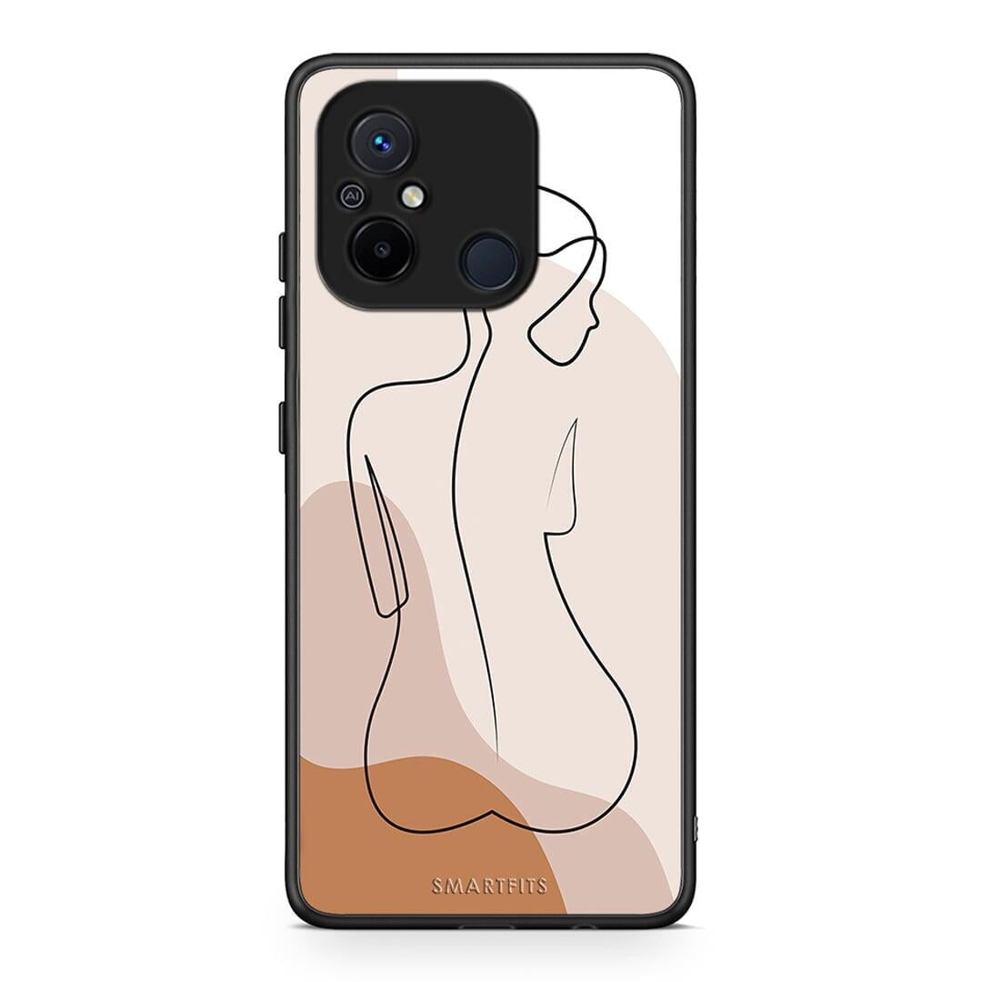 Θήκη Xiaomi Redmi 12C LineArt Woman από τη Smartfits με σχέδιο στο πίσω μέρος και μαύρο περίβλημα | Xiaomi Redmi 12C LineArt Woman Case with Colorful Back and Black Bezels