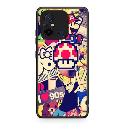 Θήκη Xiaomi Redmi 12C Love The 90s από τη Smartfits με σχέδιο στο πίσω μέρος και μαύρο περίβλημα | Xiaomi Redmi 12C Love The 90s Case with Colorful Back and Black Bezels