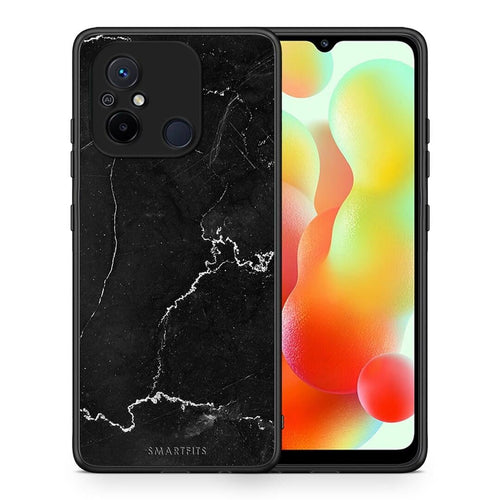 Θήκη Xiaomi Redmi 12C Marble Black από τη Smartfits με σχέδιο στο πίσω μέρος και μαύρο περίβλημα | Xiaomi Redmi 12C Marble Black Case with Colorful Back and Black Bezels