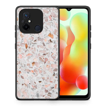 Θήκη Xiaomi Redmi 12C Marble Terrazzo από τη Smartfits με σχέδιο στο πίσω μέρος και μαύρο περίβλημα | Xiaomi Redmi 12C Marble Terrazzo Case with Colorful Back and Black Bezels
