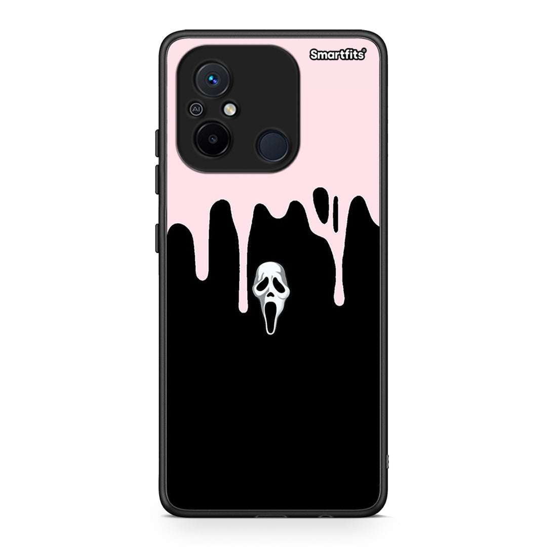 Θήκη Xiaomi Redmi 12C Melting Halloween Mask από τη Smartfits με σχέδιο στο πίσω μέρος και μαύρο περίβλημα | Xiaomi Redmi 12C Melting Halloween Mask Case with Colorful Back and Black Bezels
