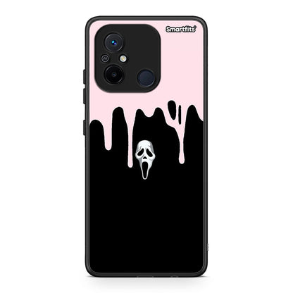Θήκη Xiaomi Redmi 12C Melting Halloween Mask από τη Smartfits με σχέδιο στο πίσω μέρος και μαύρο περίβλημα | Xiaomi Redmi 12C Melting Halloween Mask Case with Colorful Back and Black Bezels