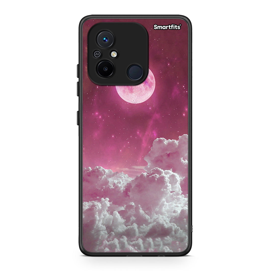 Θήκη Xiaomi Redmi 12C Pink Moon από τη Smartfits με σχέδιο στο πίσω μέρος και μαύρο περίβλημα | Xiaomi Redmi 12C Pink Moon Case with Colorful Back and Black Bezels