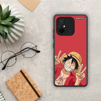 Thumbnail for Θήκη Xiaomi Redmi 12C Pirate Luffy από τη Smartfits με σχέδιο στο πίσω μέρος και μαύρο περίβλημα | Xiaomi Redmi 12C Pirate Luffy Case with Colorful Back and Black Bezels