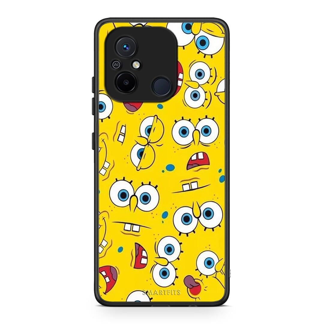 Θήκη Xiaomi Redmi 12C PopArt Sponge από τη Smartfits με σχέδιο στο πίσω μέρος και μαύρο περίβλημα | Xiaomi Redmi 12C PopArt Sponge Case with Colorful Back and Black Bezels