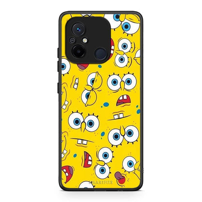 Θήκη Xiaomi Redmi 12C PopArt Sponge από τη Smartfits με σχέδιο στο πίσω μέρος και μαύρο περίβλημα | Xiaomi Redmi 12C PopArt Sponge Case with Colorful Back and Black Bezels