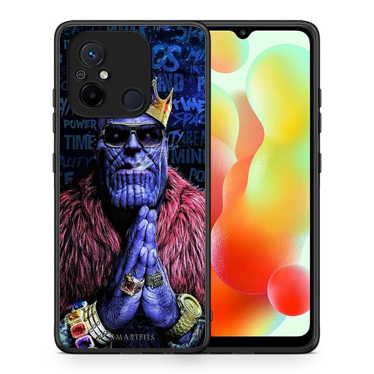 Θήκη Xiaomi Redmi 12C PopArt Thanos από τη Smartfits με σχέδιο στο πίσω μέρος και μαύρο περίβλημα | Xiaomi Redmi 12C PopArt Thanos Case with Colorful Back and Black Bezels
