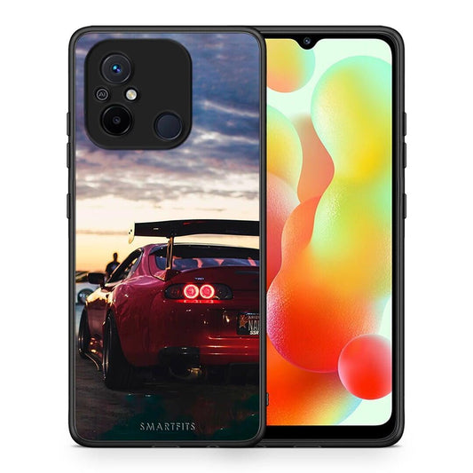 Θήκη Xiaomi Redmi 12C Racing Supra από τη Smartfits με σχέδιο στο πίσω μέρος και μαύρο περίβλημα | Xiaomi Redmi 12C Racing Supra Case with Colorful Back and Black Bezels