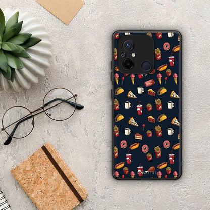 Θήκη Xiaomi Redmi 12C Random Hungry από τη Smartfits με σχέδιο στο πίσω μέρος και μαύρο περίβλημα | Xiaomi Redmi 12C Random Hungry Case with Colorful Back and Black Bezels