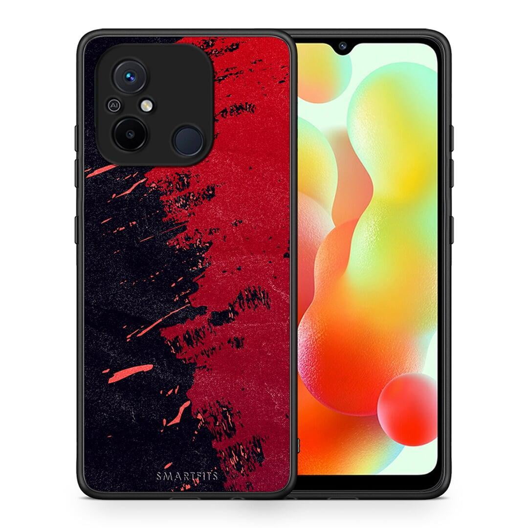 Θήκη Xiaomi Redmi 12C Red Paint από τη Smartfits με σχέδιο στο πίσω μέρος και μαύρο περίβλημα | Xiaomi Redmi 12C Red Paint Case with Colorful Back and Black Bezels