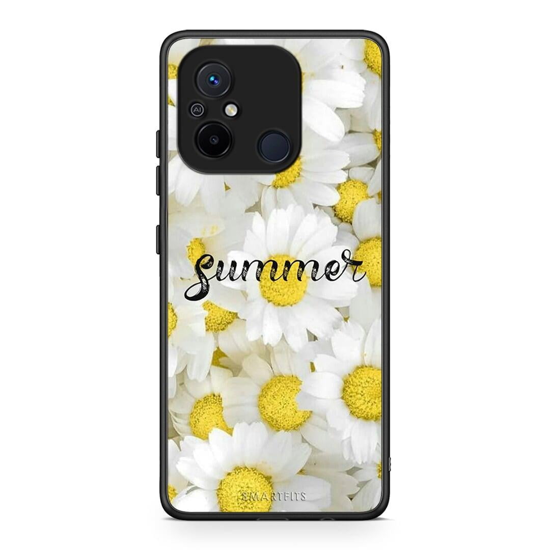 Θήκη Xiaomi Redmi 12C Summer Daisies από τη Smartfits με σχέδιο στο πίσω μέρος και μαύρο περίβλημα | Xiaomi Redmi 12C Summer Daisies Case with Colorful Back and Black Bezels
