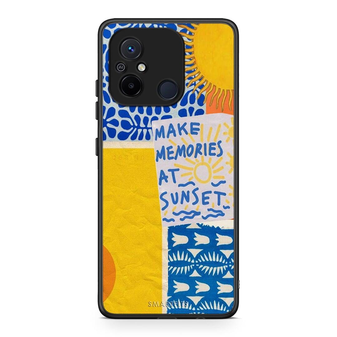 Θήκη Xiaomi Redmi 12C Sunset Memories από τη Smartfits με σχέδιο στο πίσω μέρος και μαύρο περίβλημα | Xiaomi Redmi 12C Sunset Memories Case with Colorful Back and Black Bezels