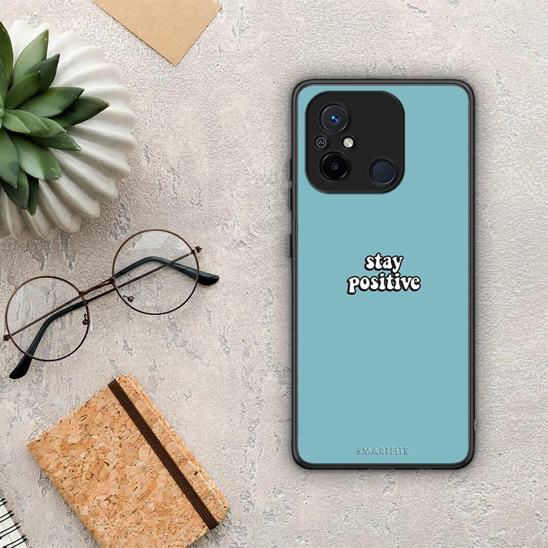 Θήκη Xiaomi Redmi 12C Text Positive από τη Smartfits με σχέδιο στο πίσω μέρος και μαύρο περίβλημα | Xiaomi Redmi 12C Text Positive Case with Colorful Back and Black Bezels