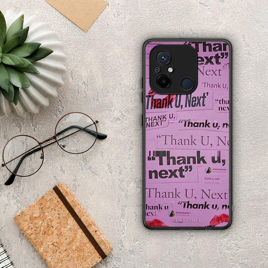 Θήκη Xiaomi Redmi 12C Thank You Next από τη Smartfits με σχέδιο στο πίσω μέρος και μαύρο περίβλημα | Xiaomi Redmi 12C Thank You Next Case with Colorful Back and Black Bezels