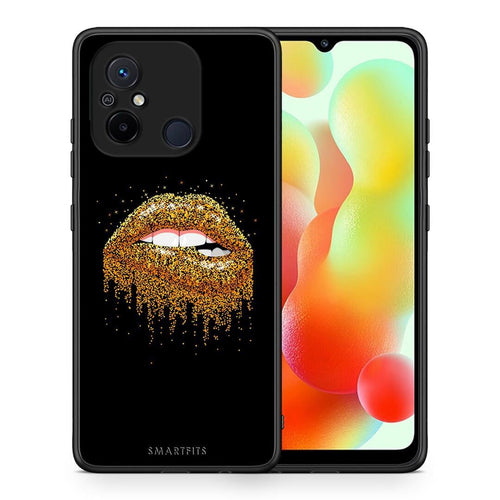 Θήκη Xiaomi Redmi 12C Valentine Golden από τη Smartfits με σχέδιο στο πίσω μέρος και μαύρο περίβλημα | Xiaomi Redmi 12C Valentine Golden Case with Colorful Back and Black Bezels