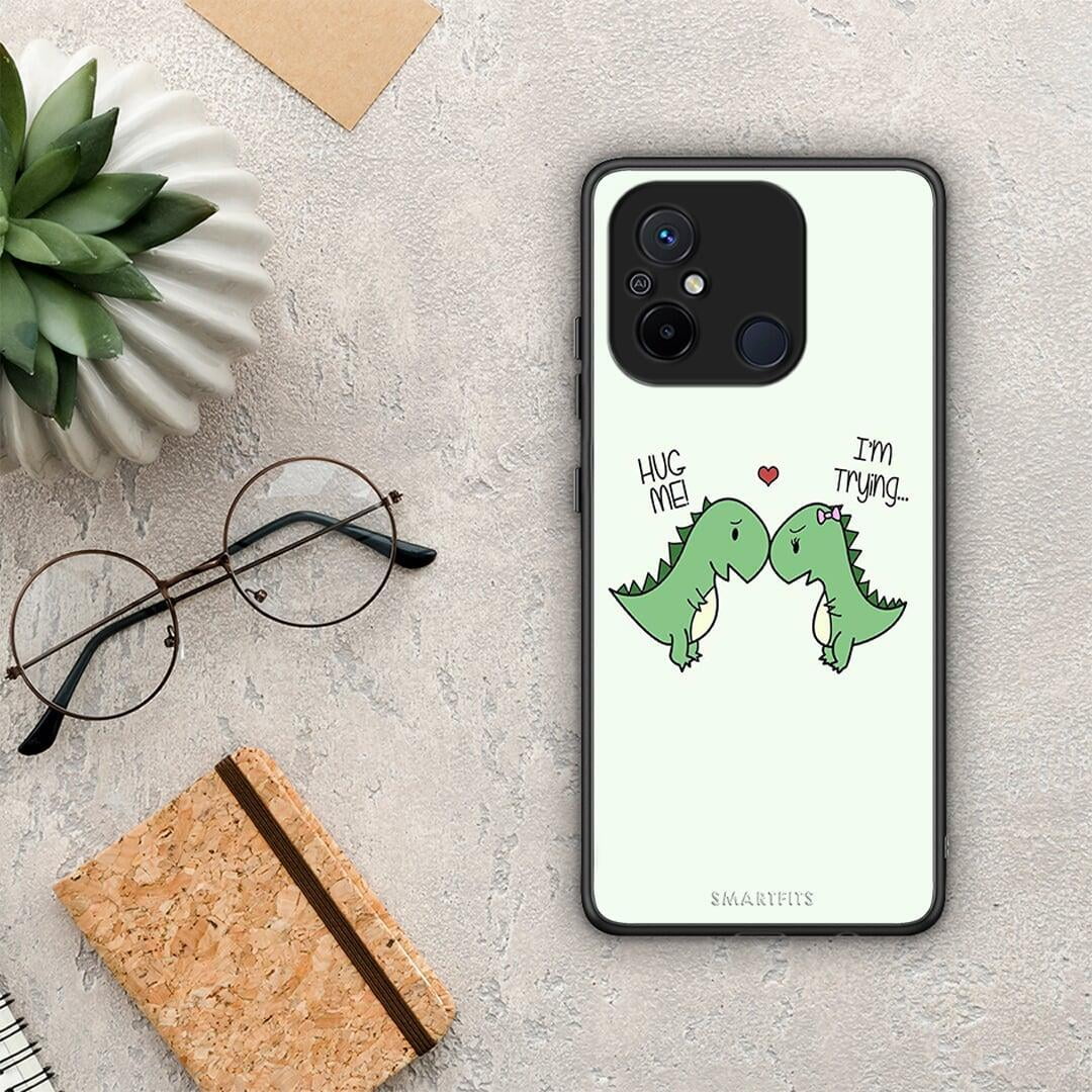 Θήκη Xiaomi Redmi 12C Valentine Rex από τη Smartfits με σχέδιο στο πίσω μέρος και μαύρο περίβλημα | Xiaomi Redmi 12C Valentine Rex Case with Colorful Back and Black Bezels