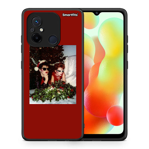 Θήκη Xiaomi Redmi 12C Waiting For Xmas από τη Smartfits με σχέδιο στο πίσω μέρος και μαύρο περίβλημα | Xiaomi Redmi 12C Waiting For Xmas Case with Colorful Back and Black Bezels