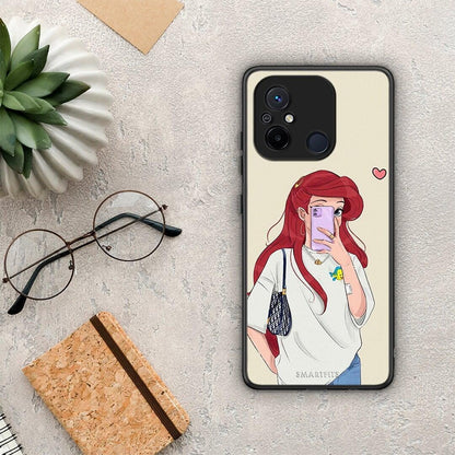 Θήκη Xiaomi Redmi 12C Walking Mermaid από τη Smartfits με σχέδιο στο πίσω μέρος και μαύρο περίβλημα | Xiaomi Redmi 12C Walking Mermaid Case with Colorful Back and Black Bezels